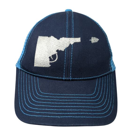 Idaho Gun Tree Trucker Hat Blue One Size Adjustable Embroidered Mesh Back - Picture 1 of 9